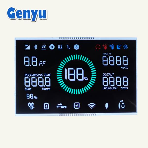 Custom LCD Display Module 8 Digit 7 Segment Display with Black Background LCD Size TN VA Black Monochrome LCD Screen