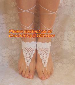 China Crochet Barefoot sandals,Ivory Barefoot Sandles, Footless sandles Foot jewelry Anklet wholesale