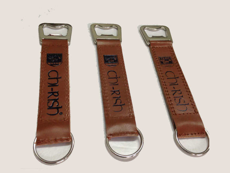 Custom Personalize Promotion Gift Leather Key Tag Beer Bottle Opener Key Ring with Printed Logo