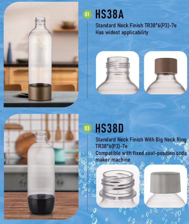 Refillable Clear Soda Maker Bottle With Stainless Steel Cap And Base