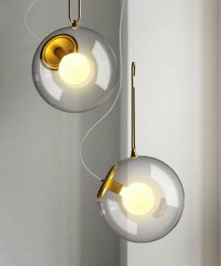 China Nordic Glass Ball Pendant Lights Industrial Lighting Clear interior lighting(WH-GP-167) wholesale