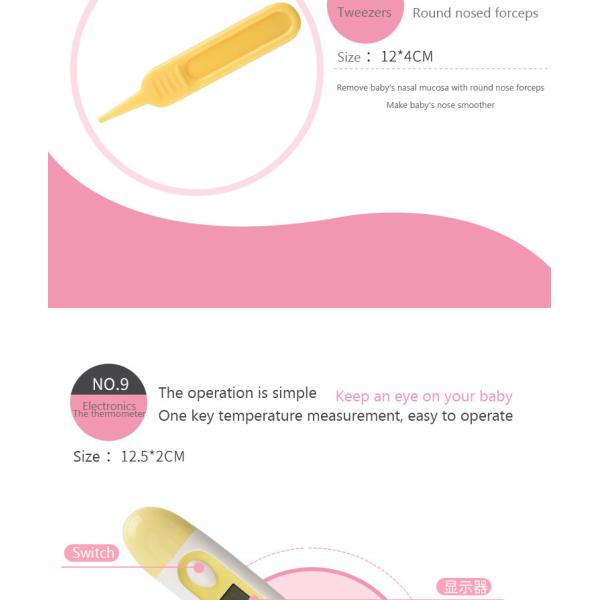 10pcs Newborn Nursery Health care Set baby Grooming tool kit baby care kit manufacturer Newborn baby gift set yellow pink blue