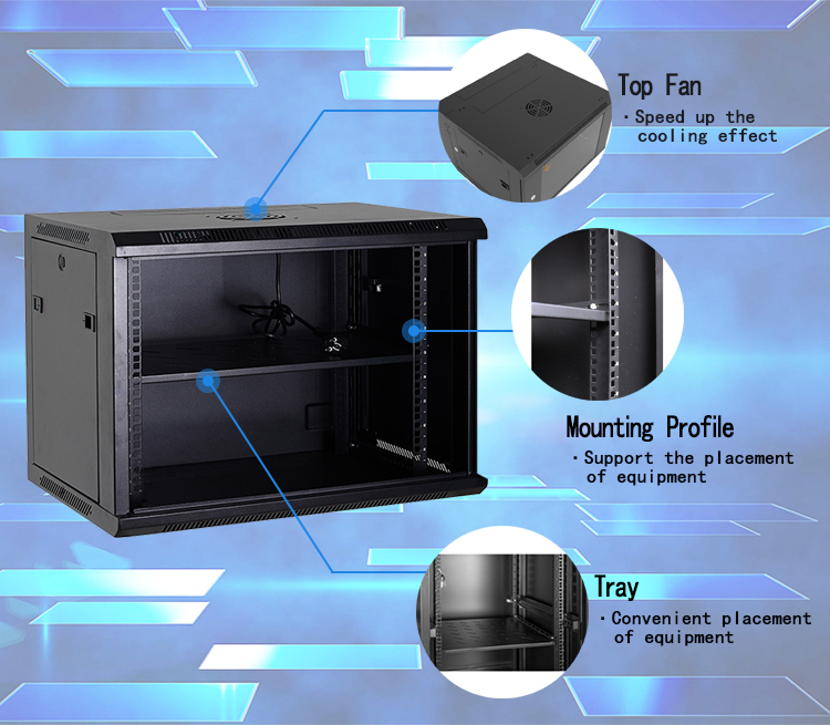 Disassembled Enclosed Wall Mount Data Rack , Mini Rack Mount Cabinet Easy To Install