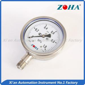 China Bottom Connection Stainless Steel Pressure Gauge With 316 Bourdon Tube wholesale
