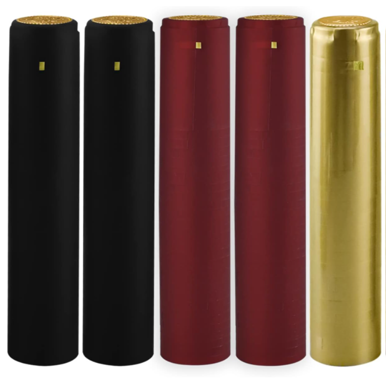 Custom Non Spill Wine Bottle Shrink Wrap With PVC Heat Shrink Capsules