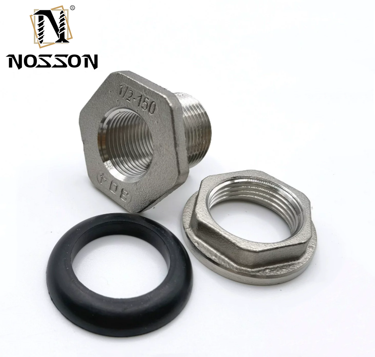 Customized Support 150lb Stainless Steel 304 Water Tank Bulkhead Fitting Weldless Type with NPT Thread and Casting Design