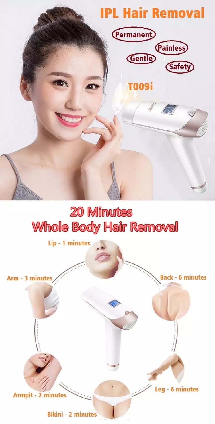 300000 Flashes Gold White CE ROHS IPL Hair Depilator