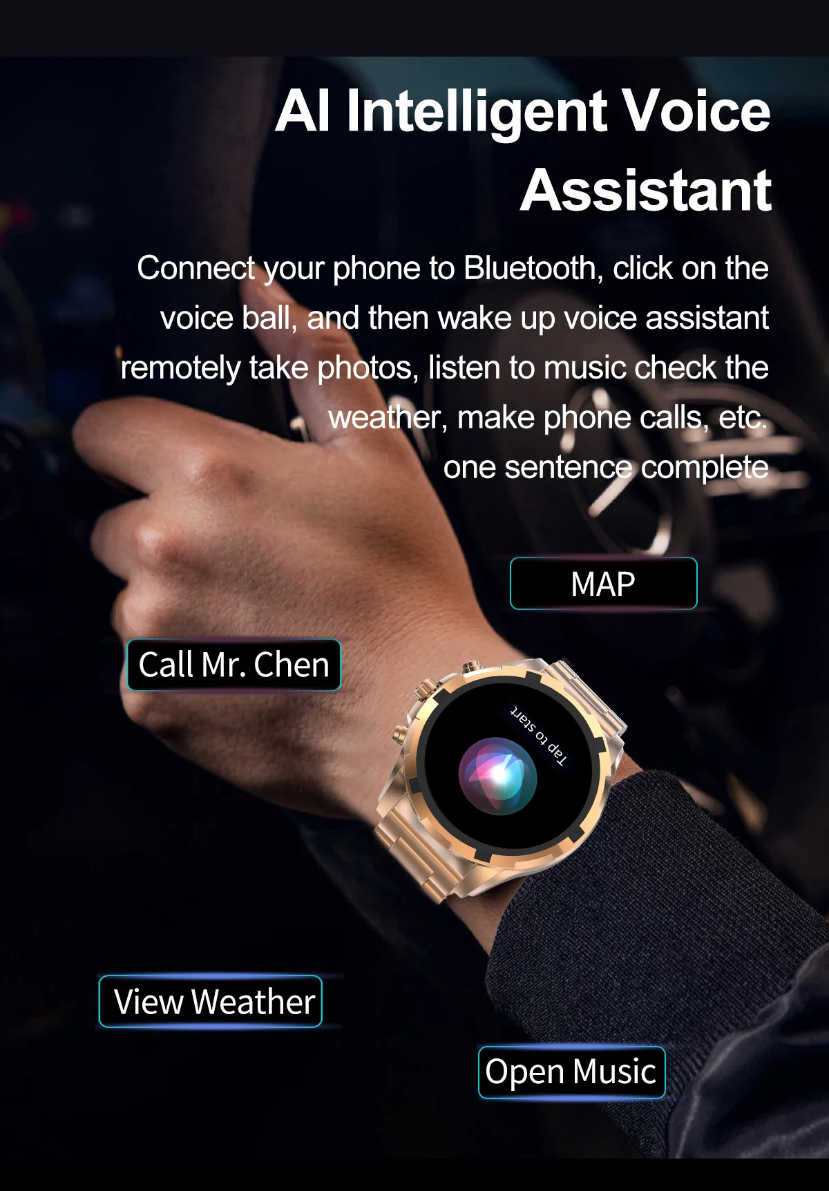 HK98 Amoled Screen Full Touch Sport Fitness Watches IP67 Waterproof Android IOS Watch For Men