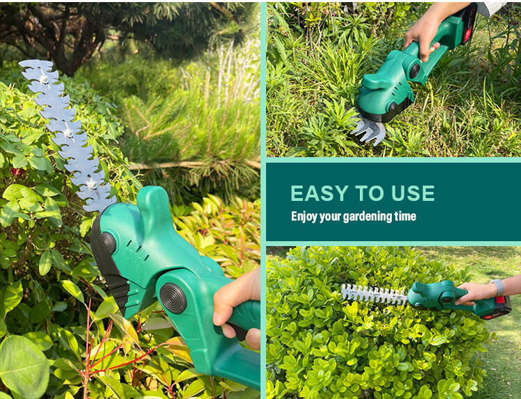Lightweight Lithium Hedge Trimmer With Detachable Grass Cutting Head Versatile