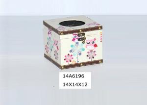 China Household PU Leather MDF SGS Wooden Tissue Box wholesale