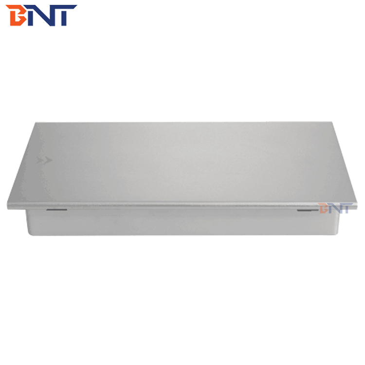 Brush aluminum alloy panel conference table flush mounted socket outlet with sliding cover