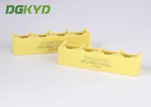 China Yellow plastic housing 1X4 Multi Port RJ45 connectors ethernet female socket wholesale