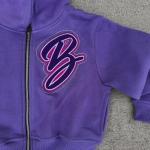 Custom Manufacturer Jogger 100% Cotton 3d Embroidery Rhinestone Zipper up