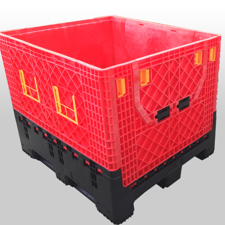 cheap large foldable collapsible plastic pallet box bulk container collaps plastic pallet box