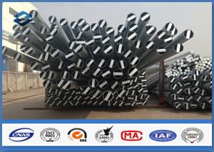 China Metal Electric Steel power distribution pole , galvanized metal posts 25 years Warrantly wholesale
