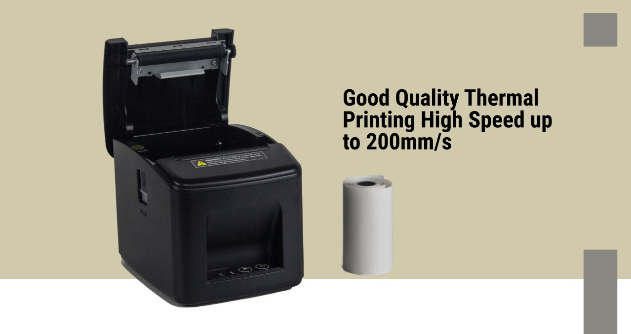 Fast Food Direct Thermal Receipt Printer with Printing Speed and Automatic Cutter