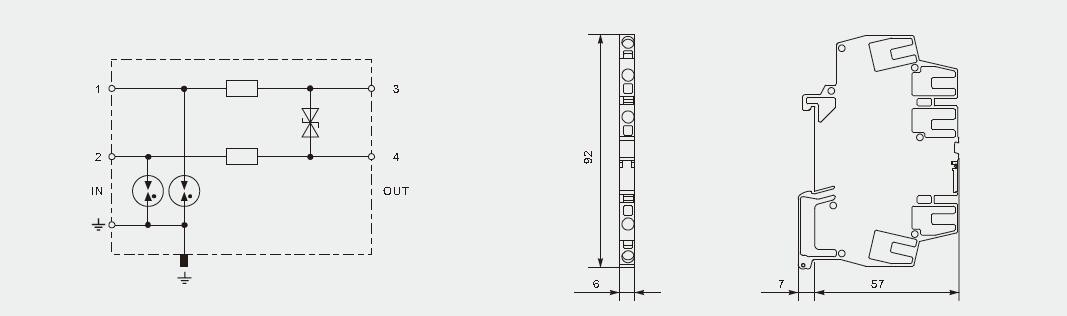 Terminal - Type Arrester 12V Data Surge Protector Protection For Data Interfaces