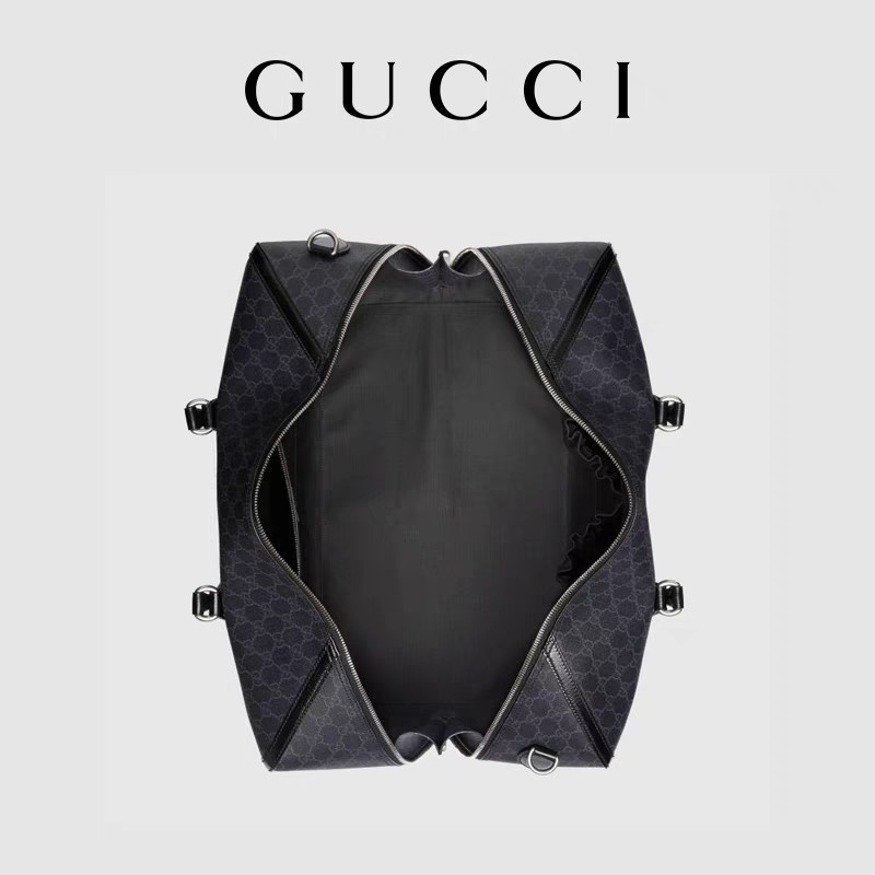 Black Travel GG Supreme Tote Bag Gucci Mens Messenger Canvas Interlocking Double G