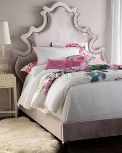 China Modern Design Upholstered Velvet Fabric Solid Wood Frame Bed wholesale