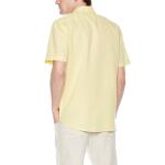 Standard Fit Point Collar 50% Ramie Fabric Shirt Casual Men'S Cotton Short