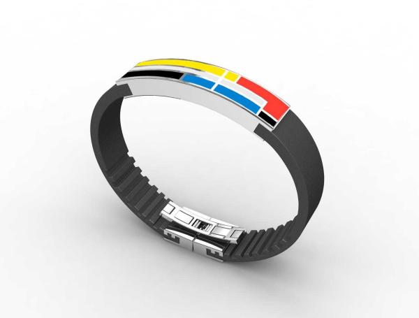 Top Quality Europe Fashion Stainless Steel Genuine Leather Silicone Bangle