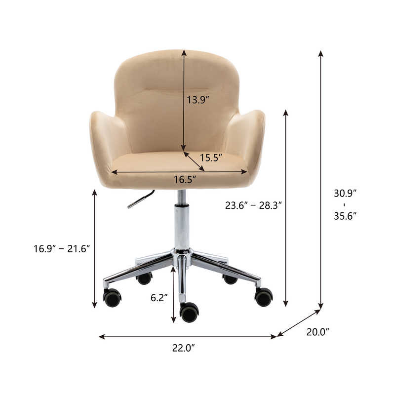 8.6KGS Beige Swivel Chair / Tomile Office Occasional Chairs