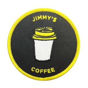 China Fabric 3in Satin Stitch Custom Embroidered Hat Patches Round Shape wholesale