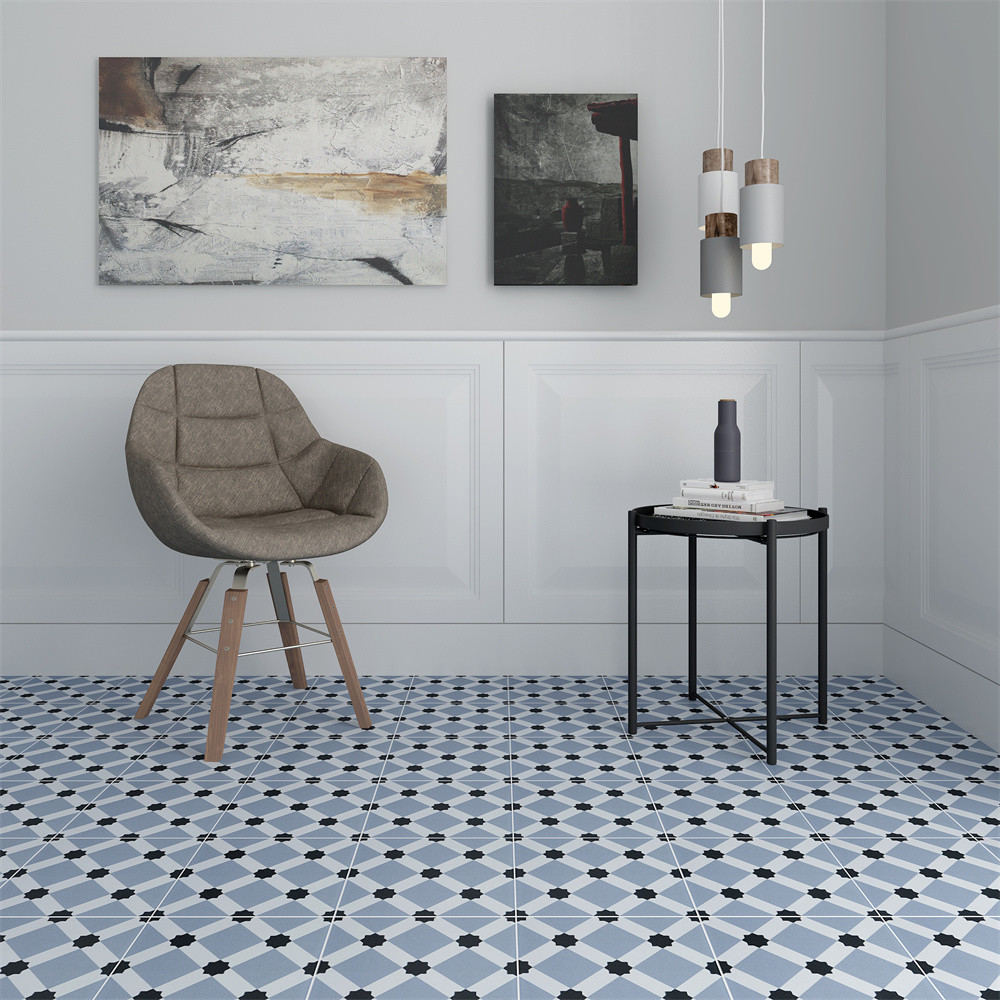 Blue Wear-Resistant 200x200mm Decorative Wall Tiles For Living Room And Durable Ceramic Rustic Tiles For Bedroom