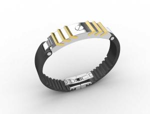 China Top Quality Europe Fashion Stainless Steel Genuine Leather Silicone Bangle Bracelet ADB3 wholesale