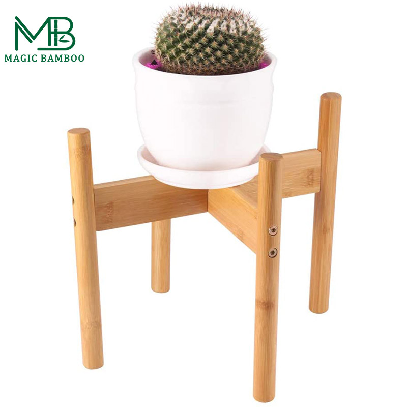 Extendable Bamboo Plant Rack Pot Holder Multifunctional Gardening Display