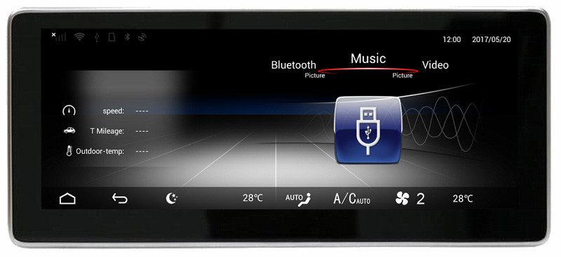 Ouchuangbo 10.25 inch audio gps navi for Benz SLK 2009-2015 android 6.0 OS 8 core 32GB ROM