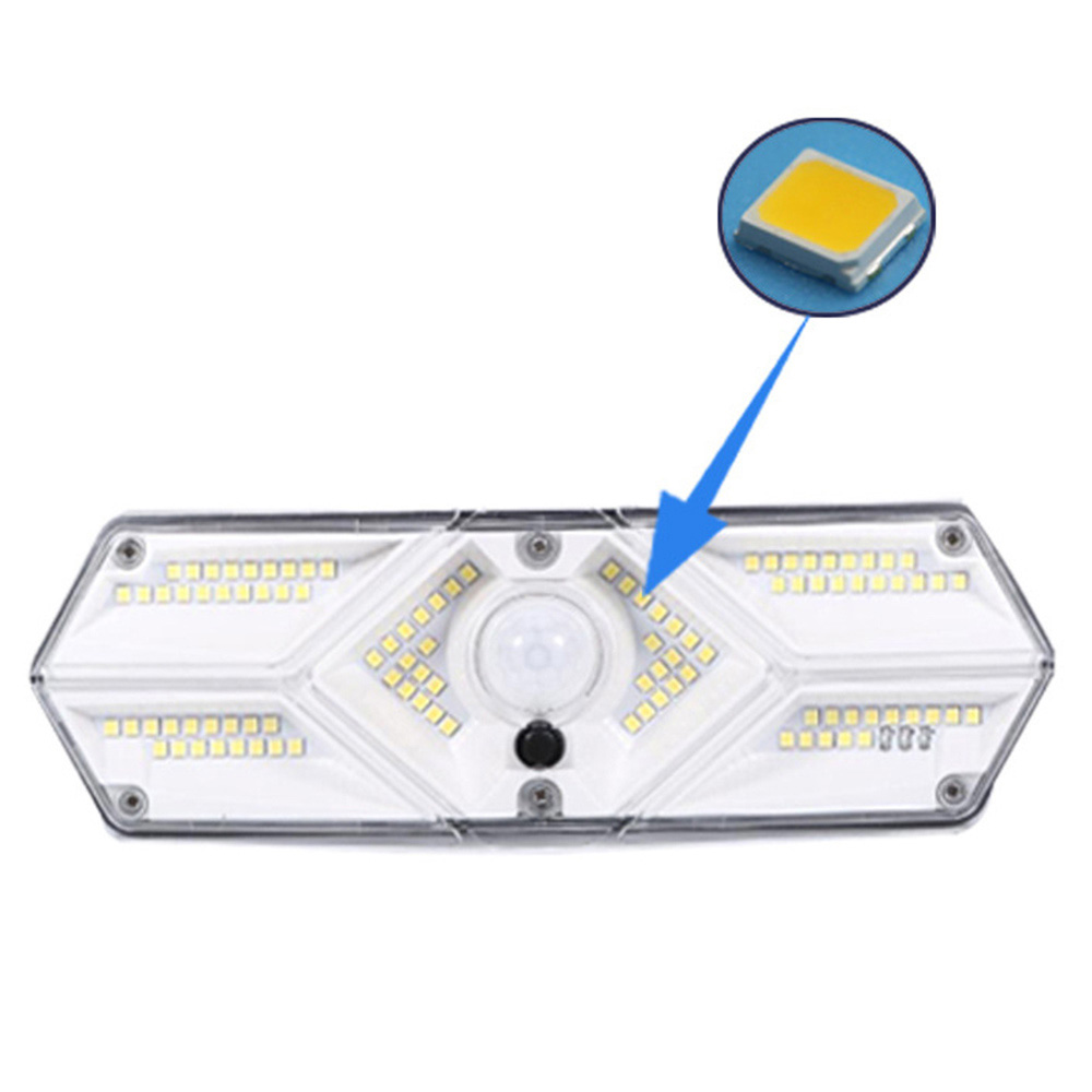 Christmas IPX5 1500mAH Outdoor Solar Street Lamp PIR Sensor 60MA 10000LUX