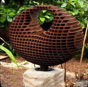 China Modern Outdoor Handcrafted Corten Steel Sculpture 1m Length wholesale
