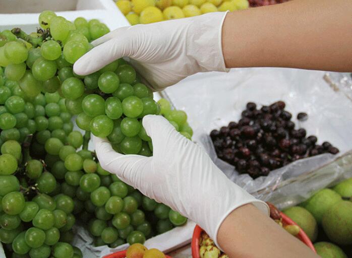Durable White Medical Gloves , Eco Friendly Household Disposable Latex Gloves
