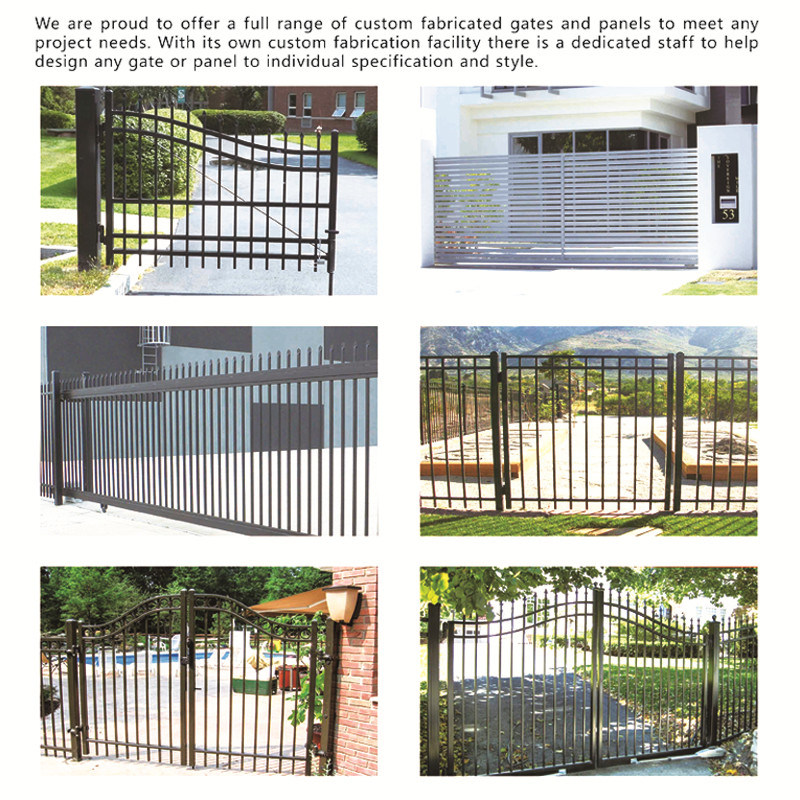 Aluminum Galvanized Steel Spear Picket Top Tubular Garrison Australia Steel Fence