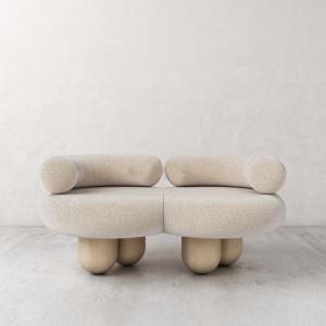 China Fabric Leisure Chair Flannel Solid Wood Special-Shaped Single Sofa Love Seat wholesale