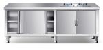 1.2mm Food Prep Garage Cabinet Workbench , Stainless Steel Kitchen Table