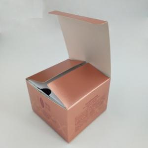 China Glossy Gold Card Foil Paper Cosmetic Box Hot Stamping Rectangle Shaped OEM wholesale