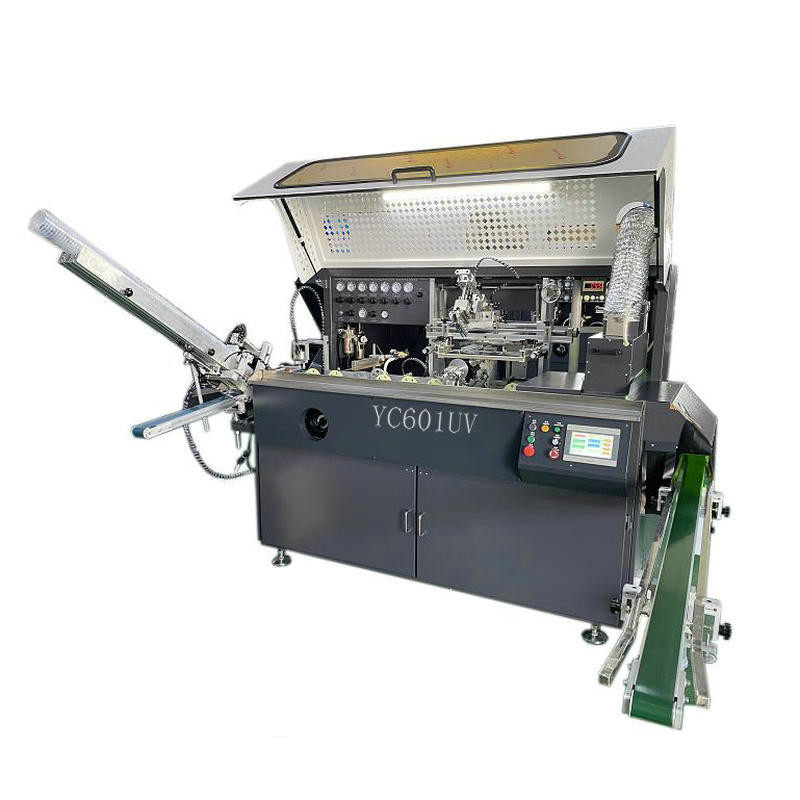 bottle Cylinder Fully Automatic Screen Printing Machine with UV curing device