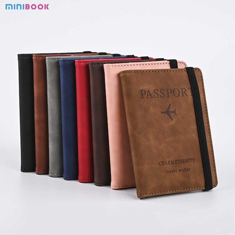 Vintage Business Passport Covers Holder Multi-Function ID Bank PU Leather Wallet Case