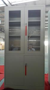 China Glaass and steel door steel cupboard for storage document,Knocked down structure,white color wholesale