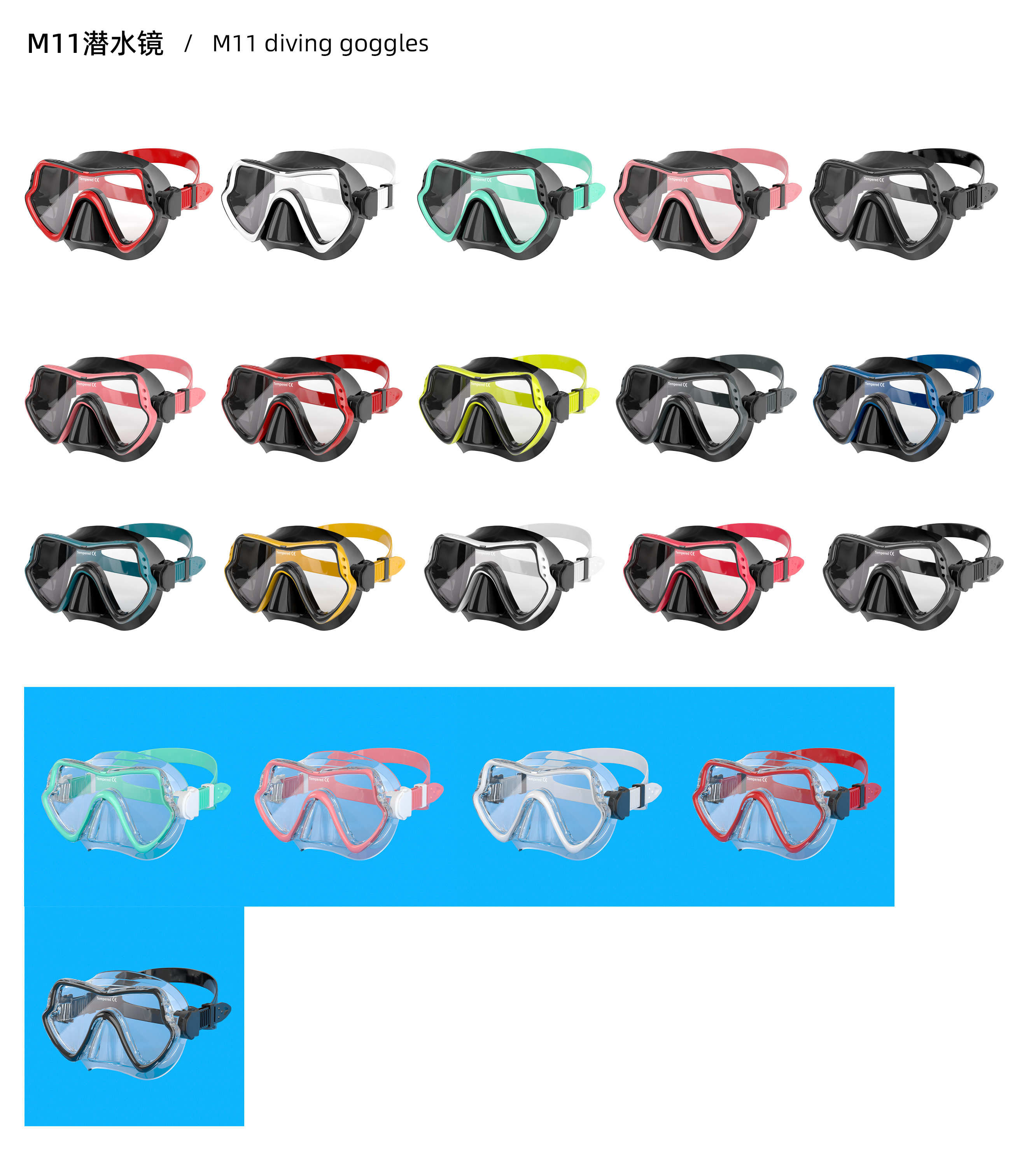 Transparent Freedive Bifocal Scuba Diving Mask For Adult Customized