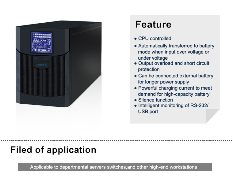 1400 watt UPS CE approved Double CPU Controlled 2kva ups