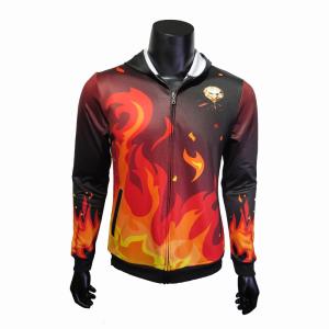 China Red / Black Hooded Sports Jacket / Thermal Hoodie Jacket For Spring Autumn wholesale