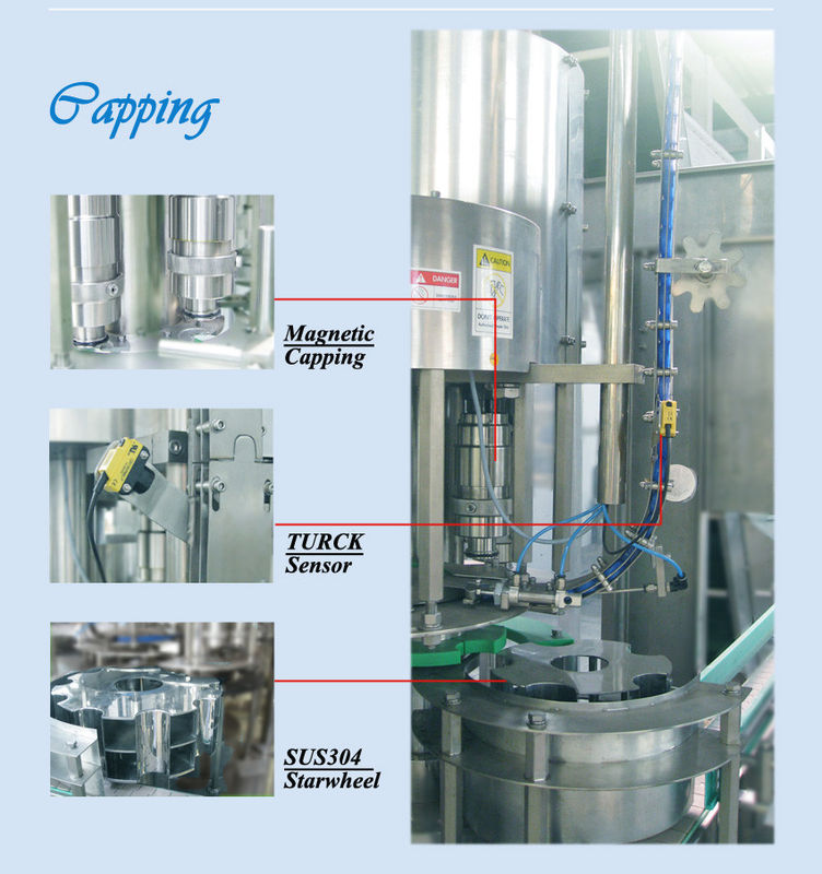 Automatic 3 In 1 Bottled Water Filling Machine / Water Bottle Filler Machine