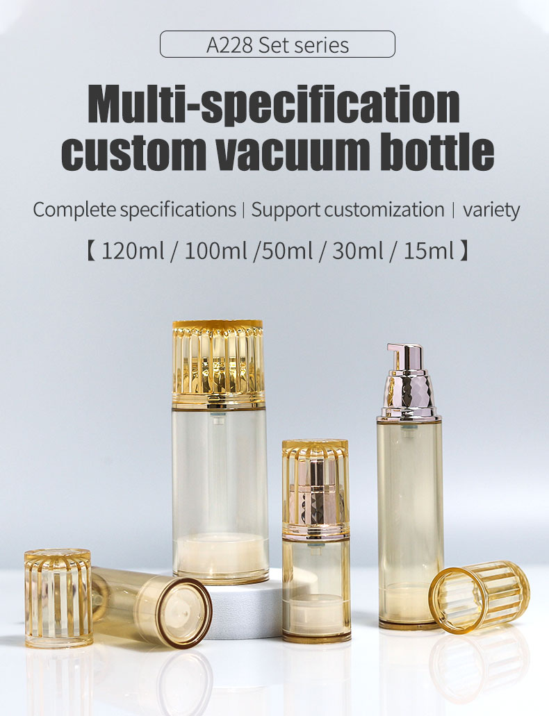 50ml 100ml 120ml Airless Bottles Cosmetic Sunscreen Pump Bottle Replaceable
