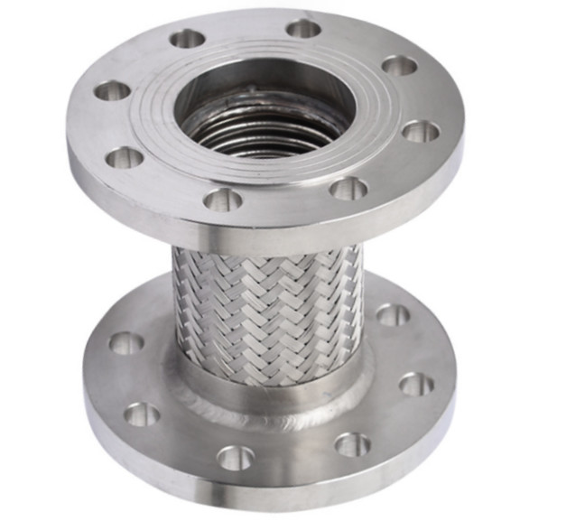 Ss304 Wire Mesh Stainless Steel Flexible Bellow PTFE Lined Metal Flange Braided Hose