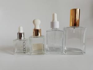 China Luxury Square Cosmetic Bottles , Durable Frosted Glass Cosmetic Bottles wholesale