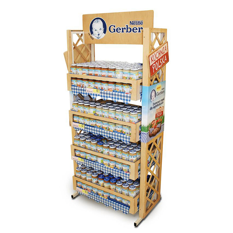 Oral Hygiene Products Display Stand Wooden Toothpaste Cosmetic Stand Display