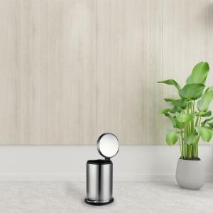 China Round Silver Stainless Steel Fingerprint Proof Trash Can wholesale
